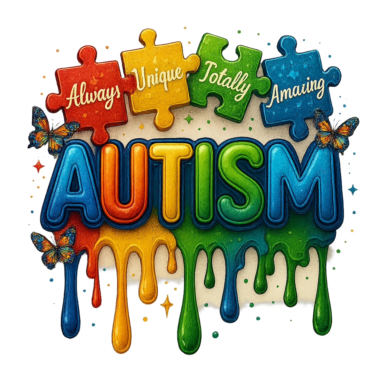 Autism Puzzle Autism Awareness Design Support Ribbon Artwork