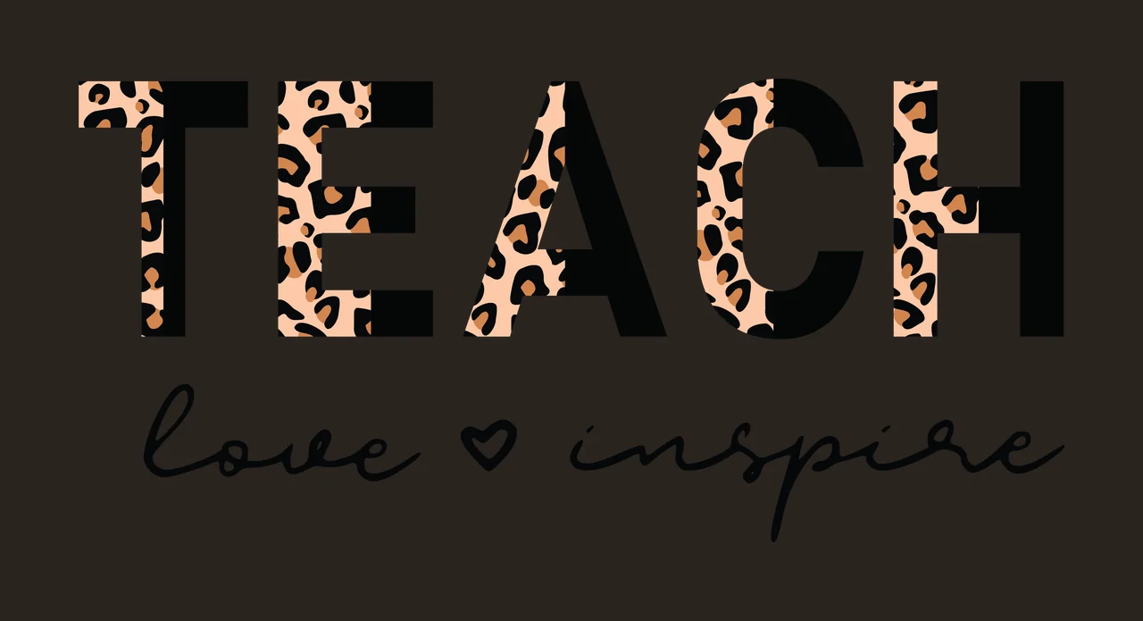Teach Love Inspire Black Text With Heart display symbol white contrast preview thumbnail