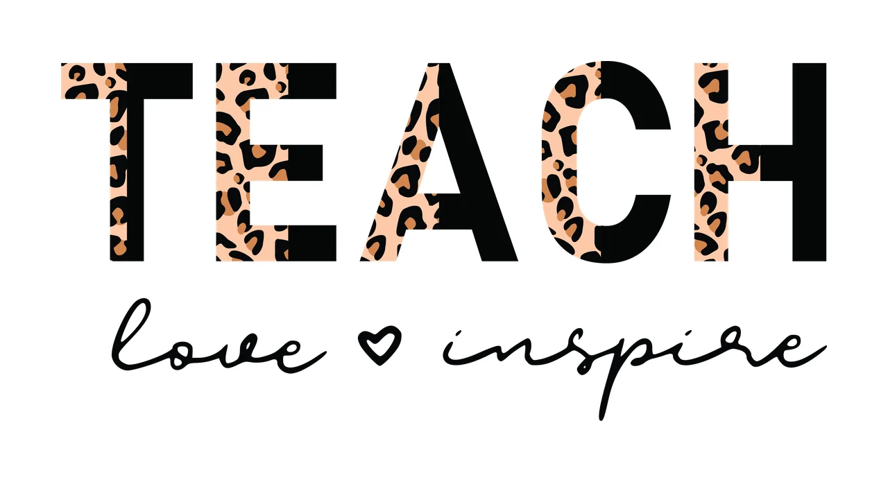 Teach Love Inspire Black Text With Heart display symbol white