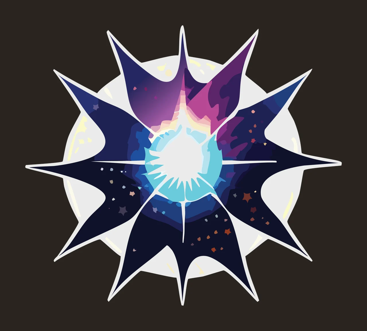 Black Spiky Circular Shattered Glass Frame shape shattering contrast preview thumbnail
