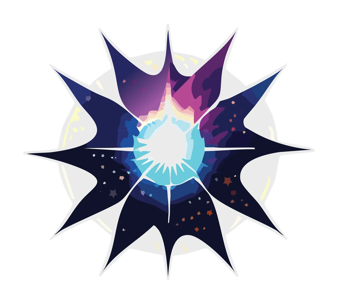 Black Spiky Circular Shattered Glass Frame shape shattering