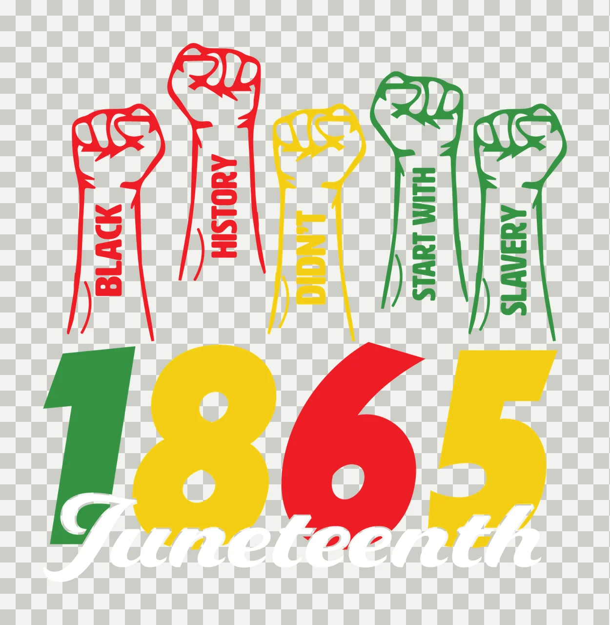 Black Fists And Date Raised holding arms numbers typography transparency and detail preview thumbnail