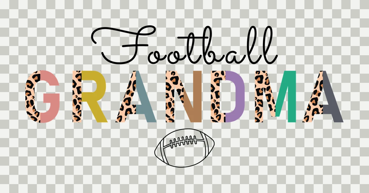 Football Grandma Minimalist Sports Text black white typography transparency and detail preview thumbnail