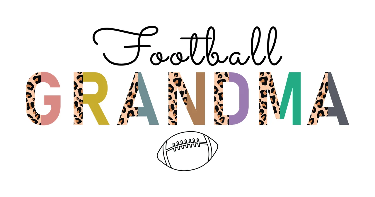 Football Grandma Minimalist Sports Text black white typography