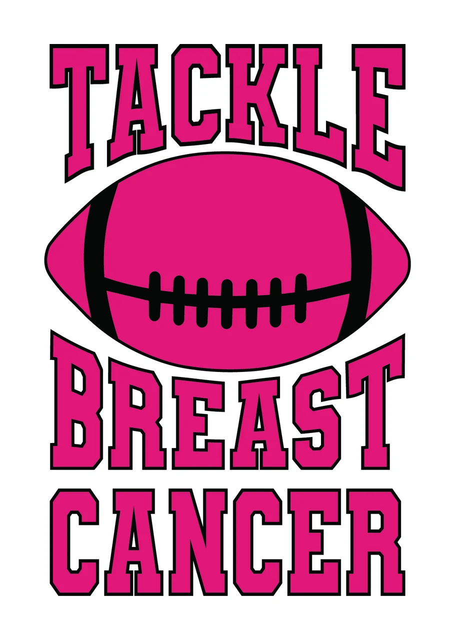 Tackle Breast Cancer Text With Football American minimalist graphic