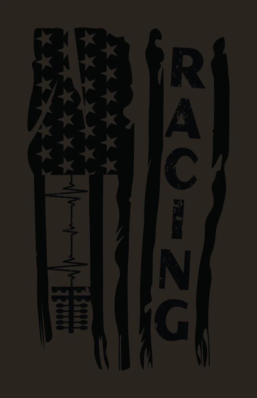 Heart Flag Racing Distressed With Monitor display line stripes contrast preview thumbnail