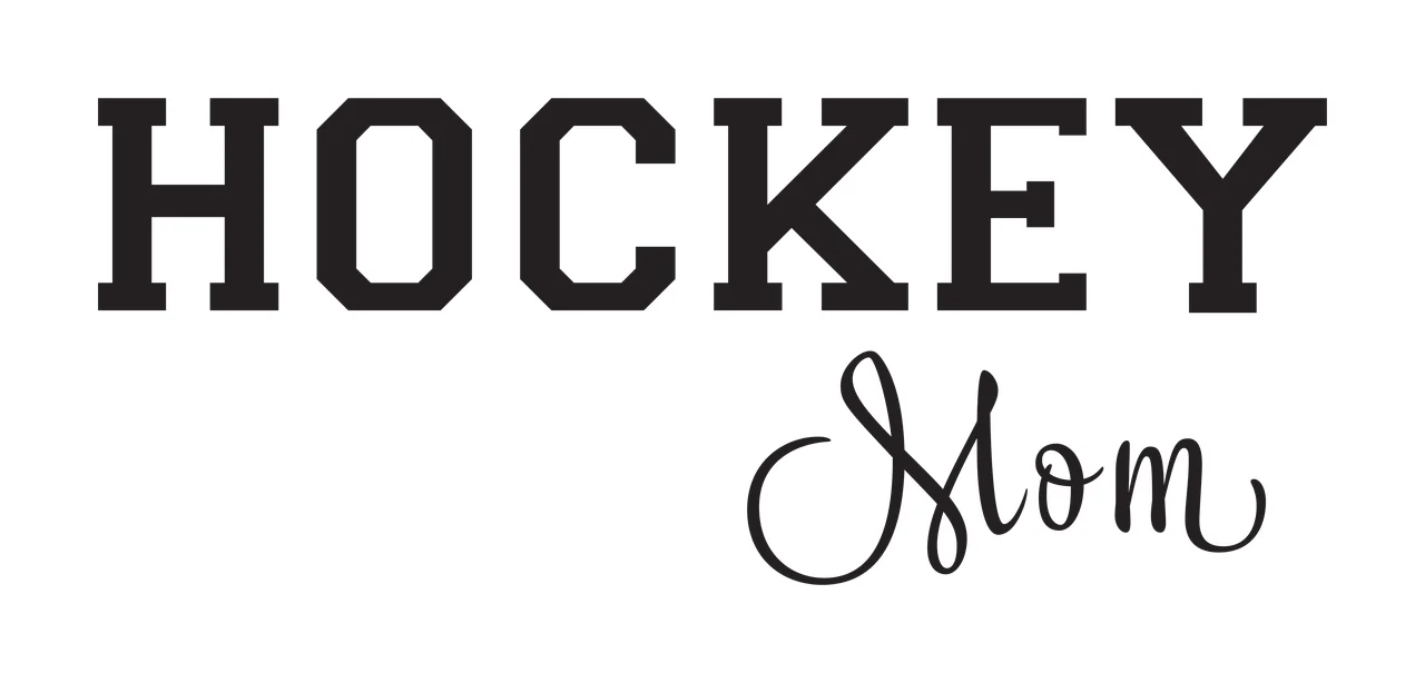 HOCKEY Mom Typography Design with HOCKEY text in black and white