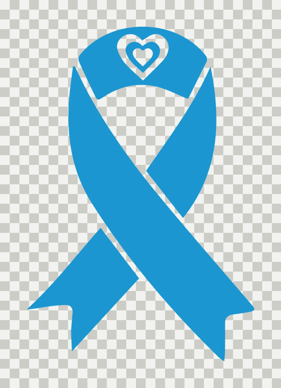 Ribbon Awareness With Silhouette And Heart In Black transparency and detail preview thumbnail