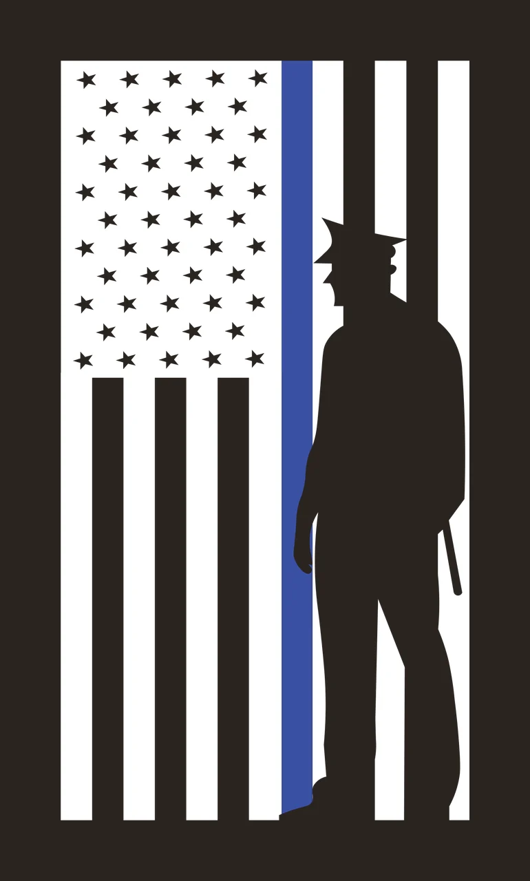 Keychain Silhouette Person Standing Against Flag Stripes stars contrast preview thumbnail
