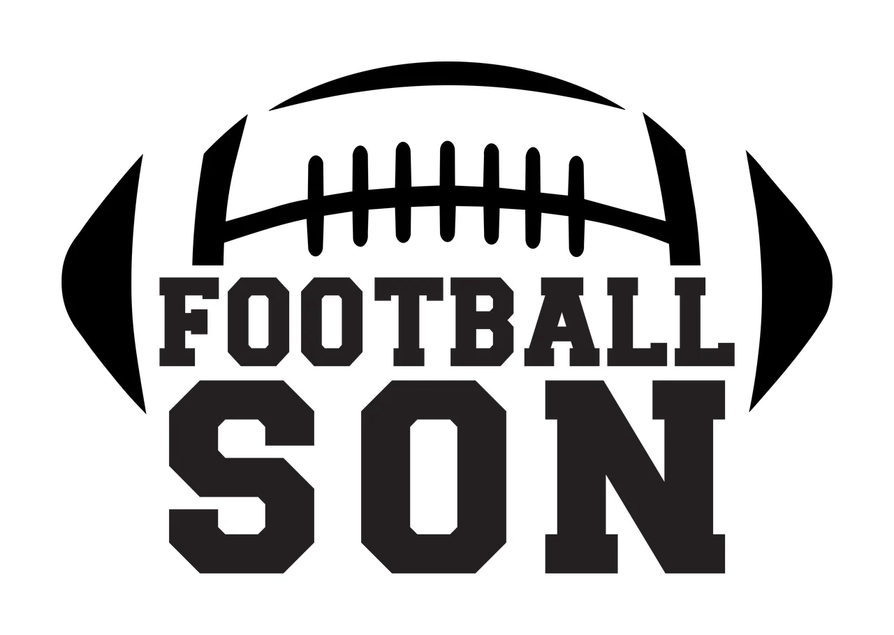 Football Black Silhouette With Text On White Background graphic