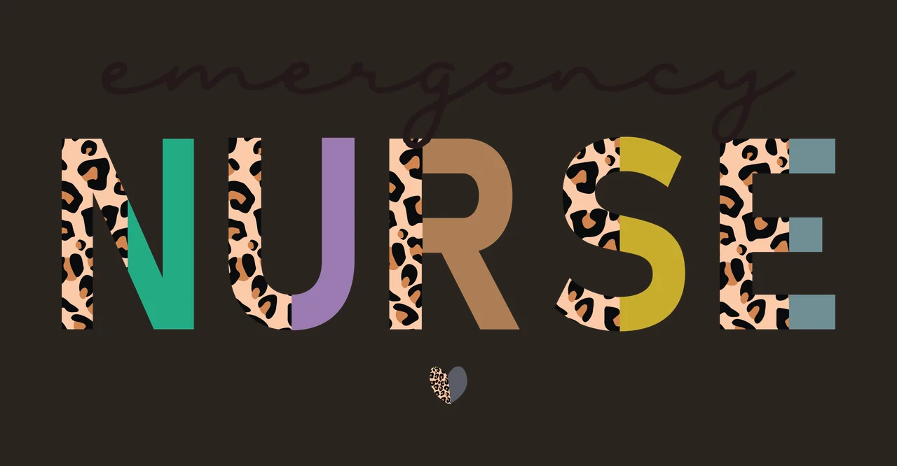 Emergency Nurse Typography With Heart Icon Text inscription contrast preview thumbnail