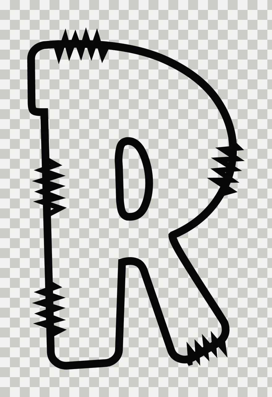 Letters Doodle Character 08 hand drawn sketch whimsical scalable transparency and detail preview thumbnail