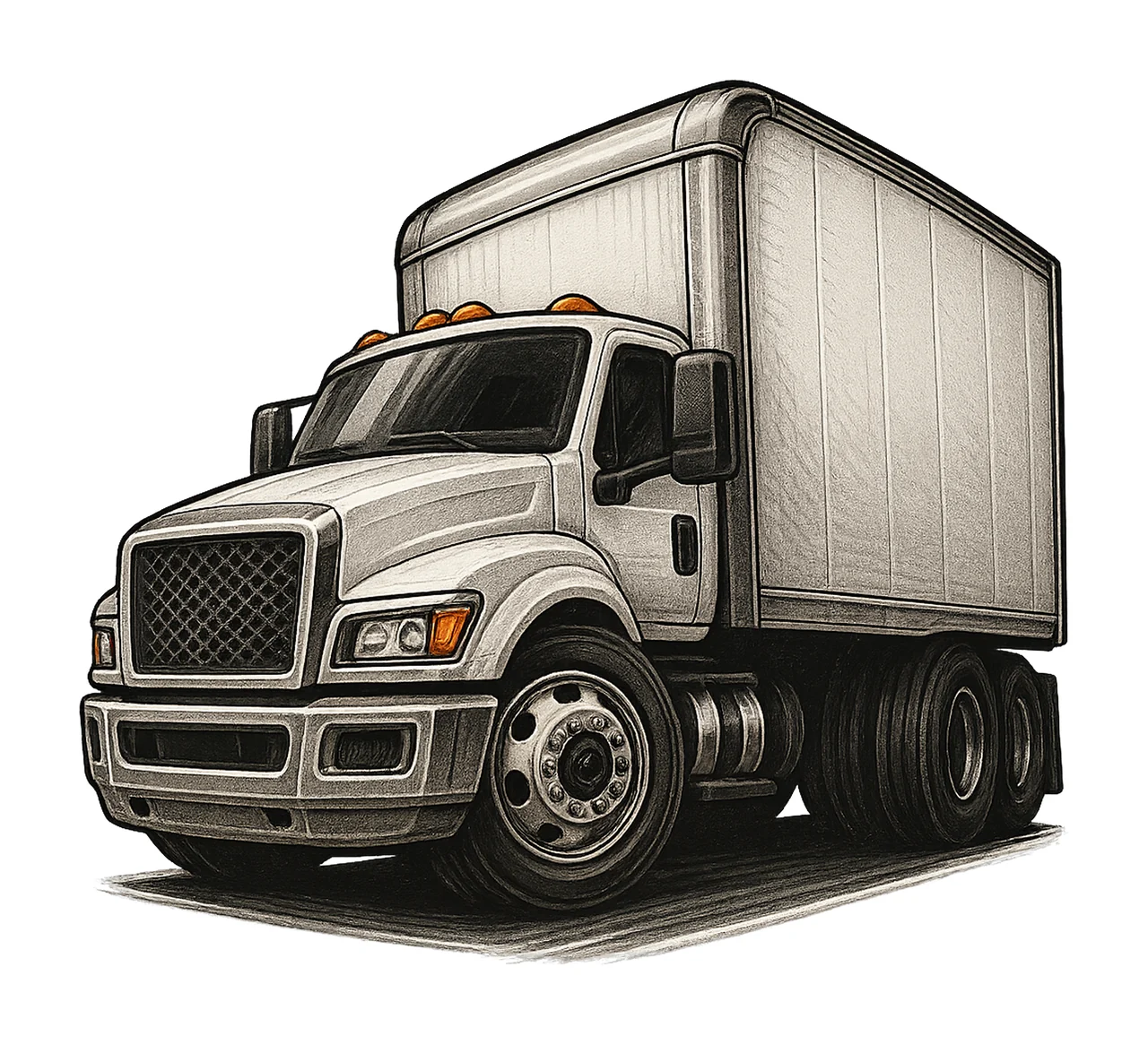 Box Truck Drawing Moving Company Logo Design Cartoon Truck