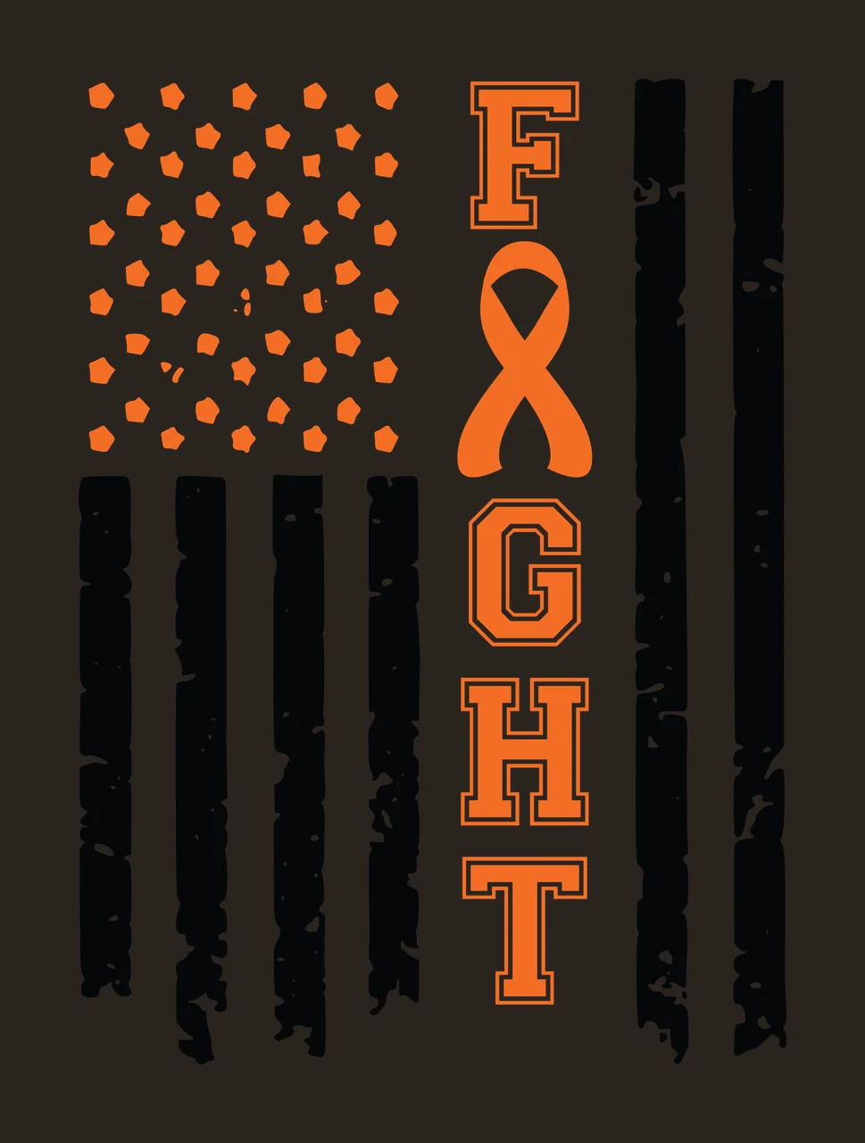 Fight Ribbon American Flag Grunge Print stripes stars distressed contrast preview thumbnail