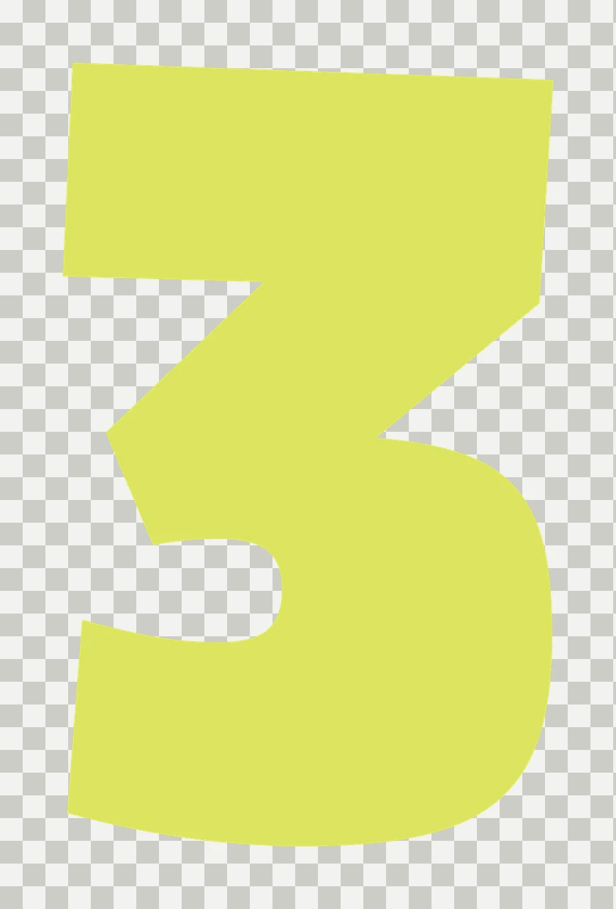 3 Large Bold Black Number Three On Plain typography minimalist transparency and detail preview thumbnail