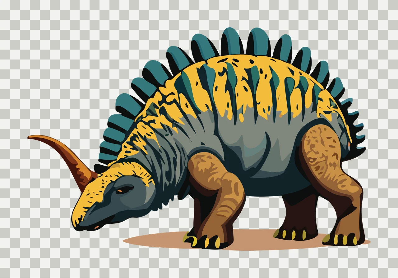 Dinosaur Stegosaurus Silhouette With Patterned Back standing transparency and detail preview thumbnail