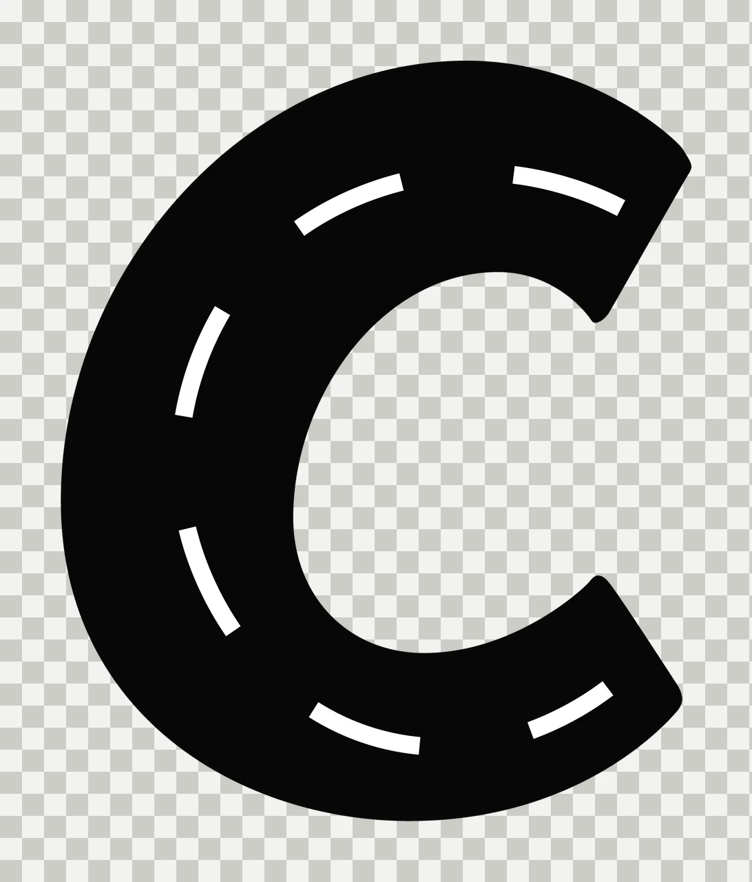 Can Glass Wrap C Letter Shaped With Road transparency and detail preview thumbnail