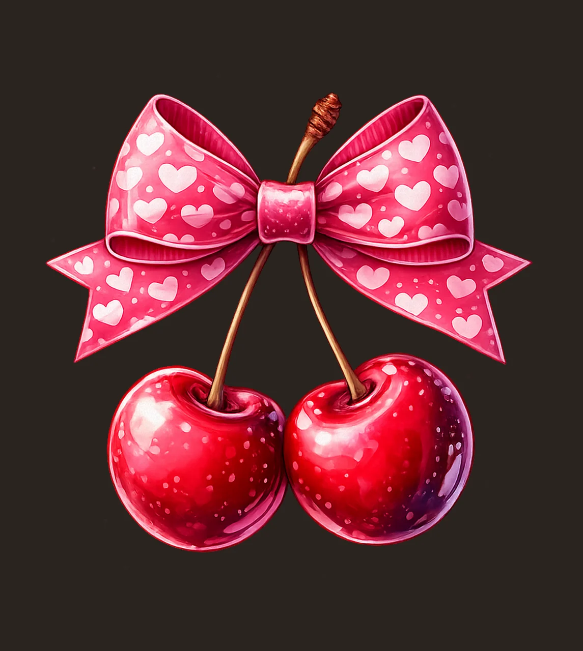 Cherries bow retro coquette polka dot design trendy contrast preview thumbnail