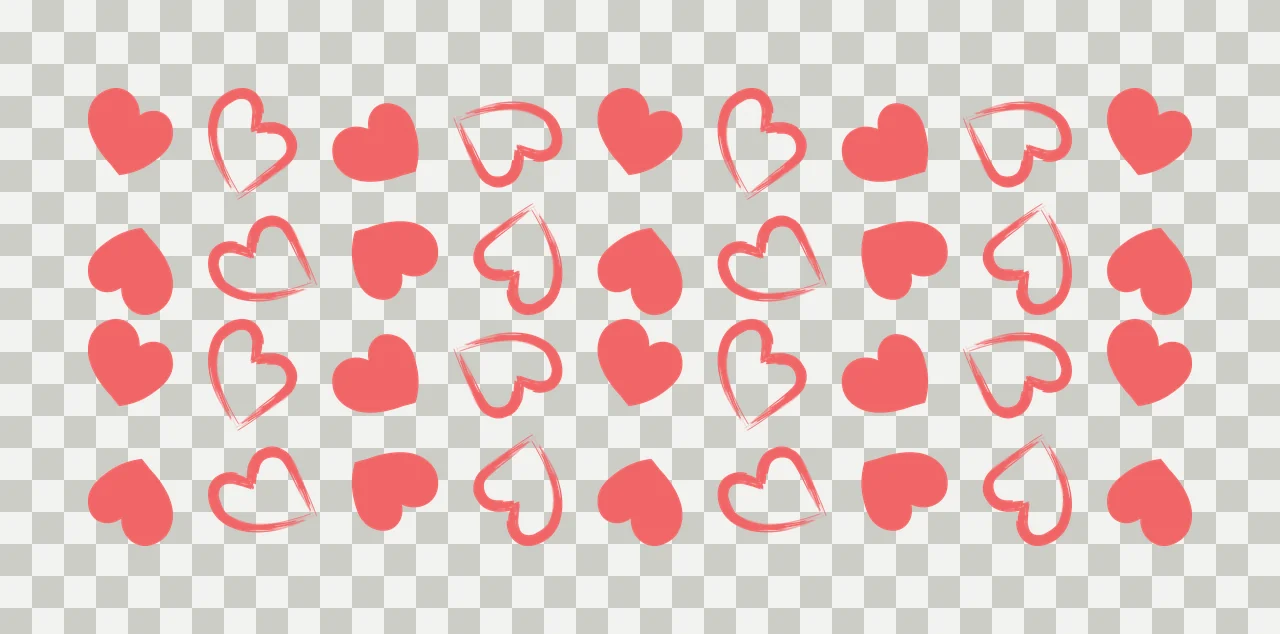 Can Glass Wrap Black Heart Shape Grid Pattern arranged flat transparency and detail preview thumbnail