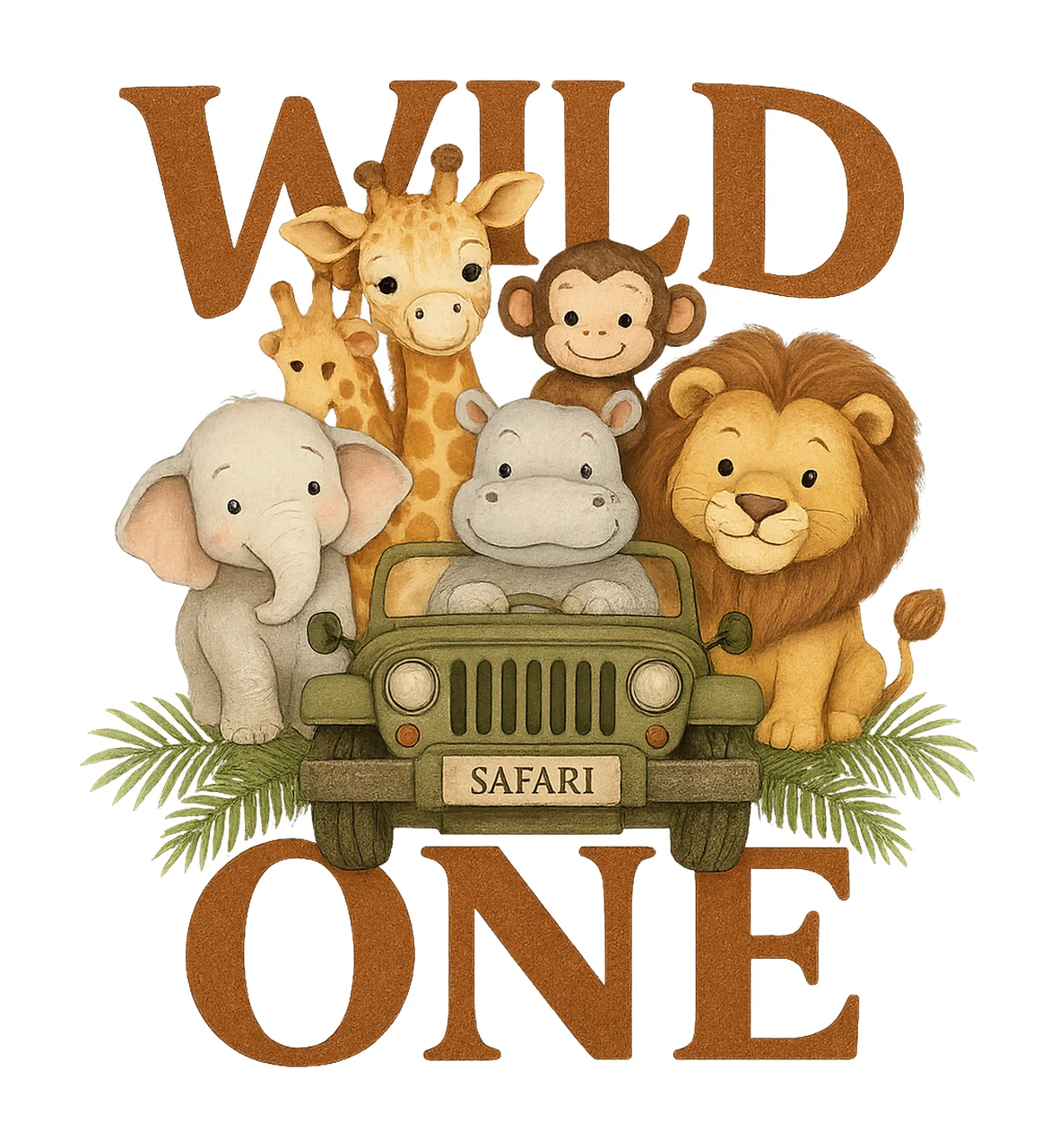 Wild One Jungle Animals 1st Birthday Safari Design Animal