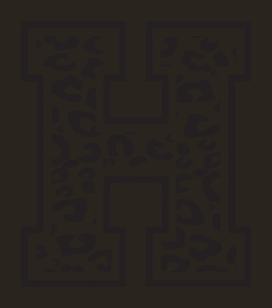 Black Varsity Half Font Leopard Character 32 print animal cheetah contrast preview thumbnail