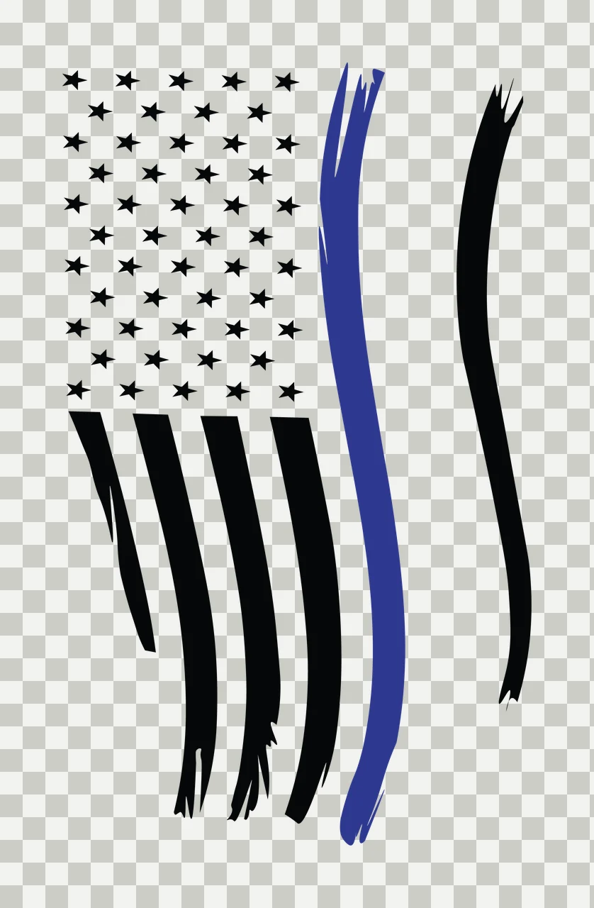 Flag Vertical Graphic With Curved Brush Stroke Stripes stars transparency and detail preview thumbnail
