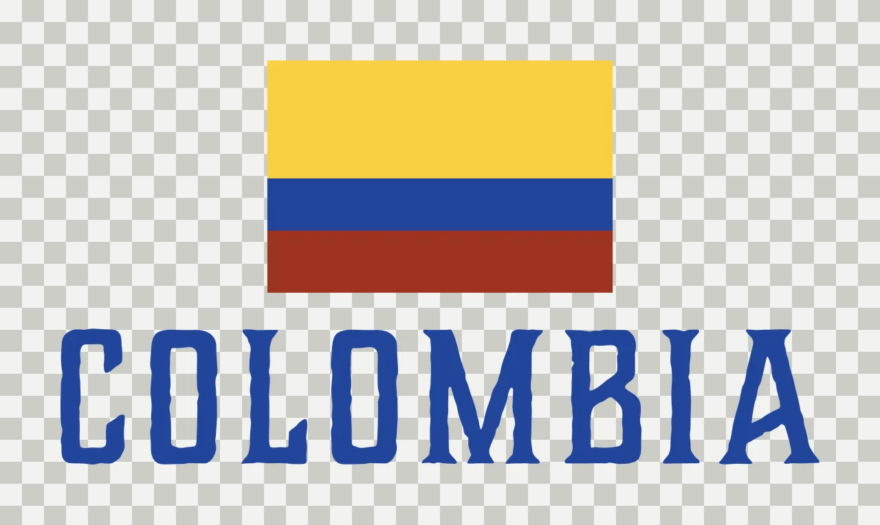 Colombia Text With Rectangular Flag rectangle black white monochrome transparency and detail preview thumbnail