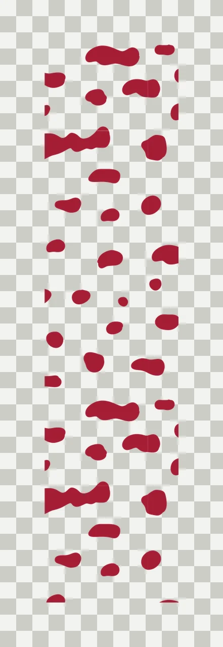 Irregular spots pattern Illustration with dark red spots, organic shapes and white background in maroon transparency and detail preview thumbnail