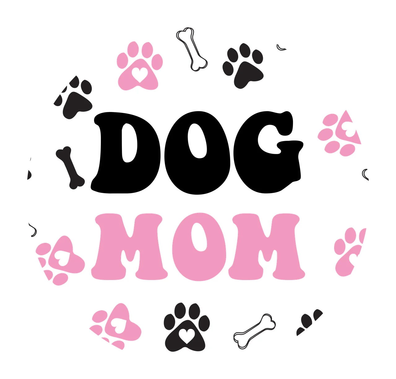 Keychain Dog Mom Round Paw Print Badge labeling prints bones