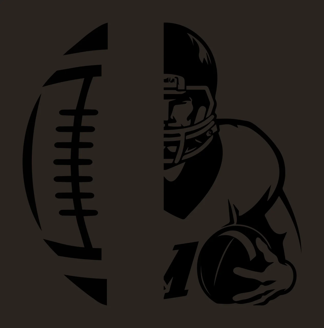 American Football And Player Split Composition playing helmet contrast preview thumbnail