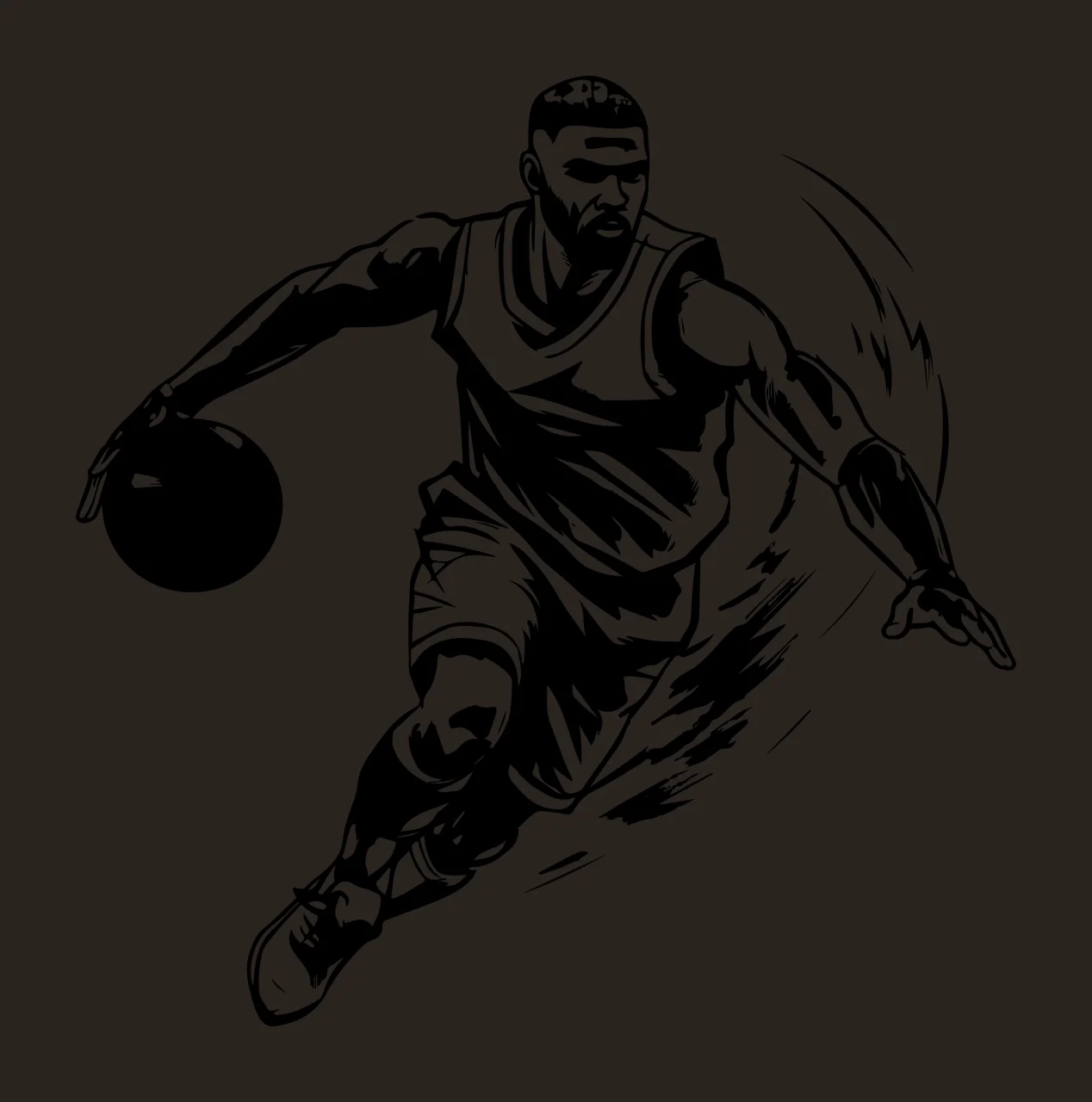 Player Basketball Dribbling Motion Graphic dynamic line illustration contrast preview thumbnail