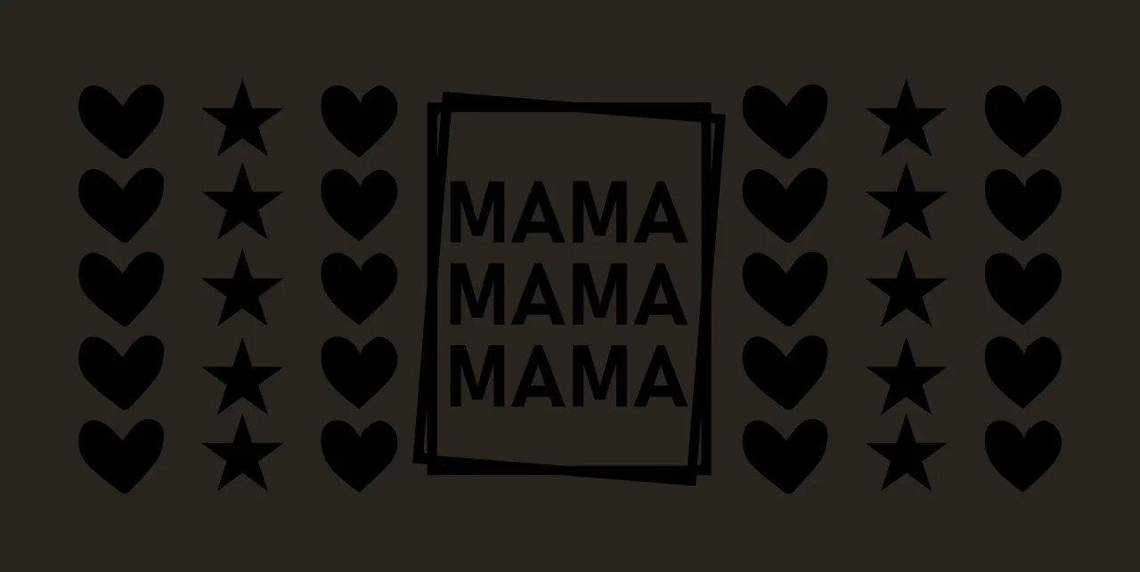 Can Glass Wrap Mama Mama Mama Repeated repeating hearts stars contrast preview thumbnail