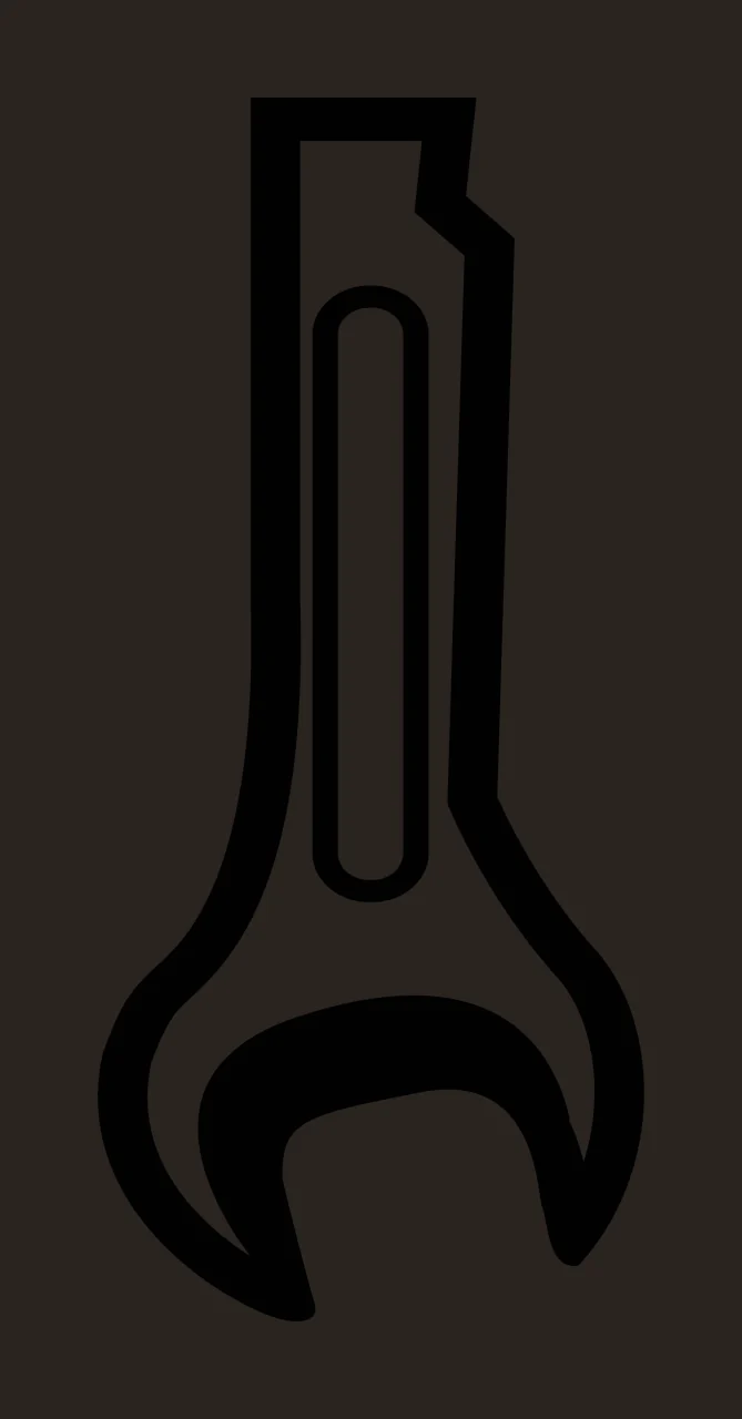 Black Outline Graphic Of A Hand Tool wrench linear white hardware contrast preview thumbnail