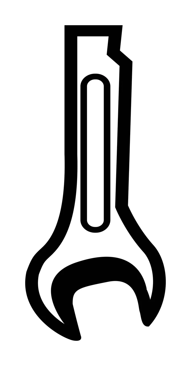 Black Outline Graphic Of A Hand Tool wrench linear white hardware
