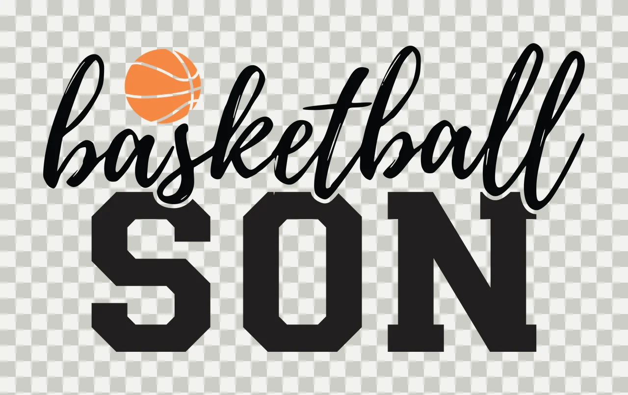 Basketball Son Black And White Graphic sport typography 1 10 transparency and detail preview thumbnail