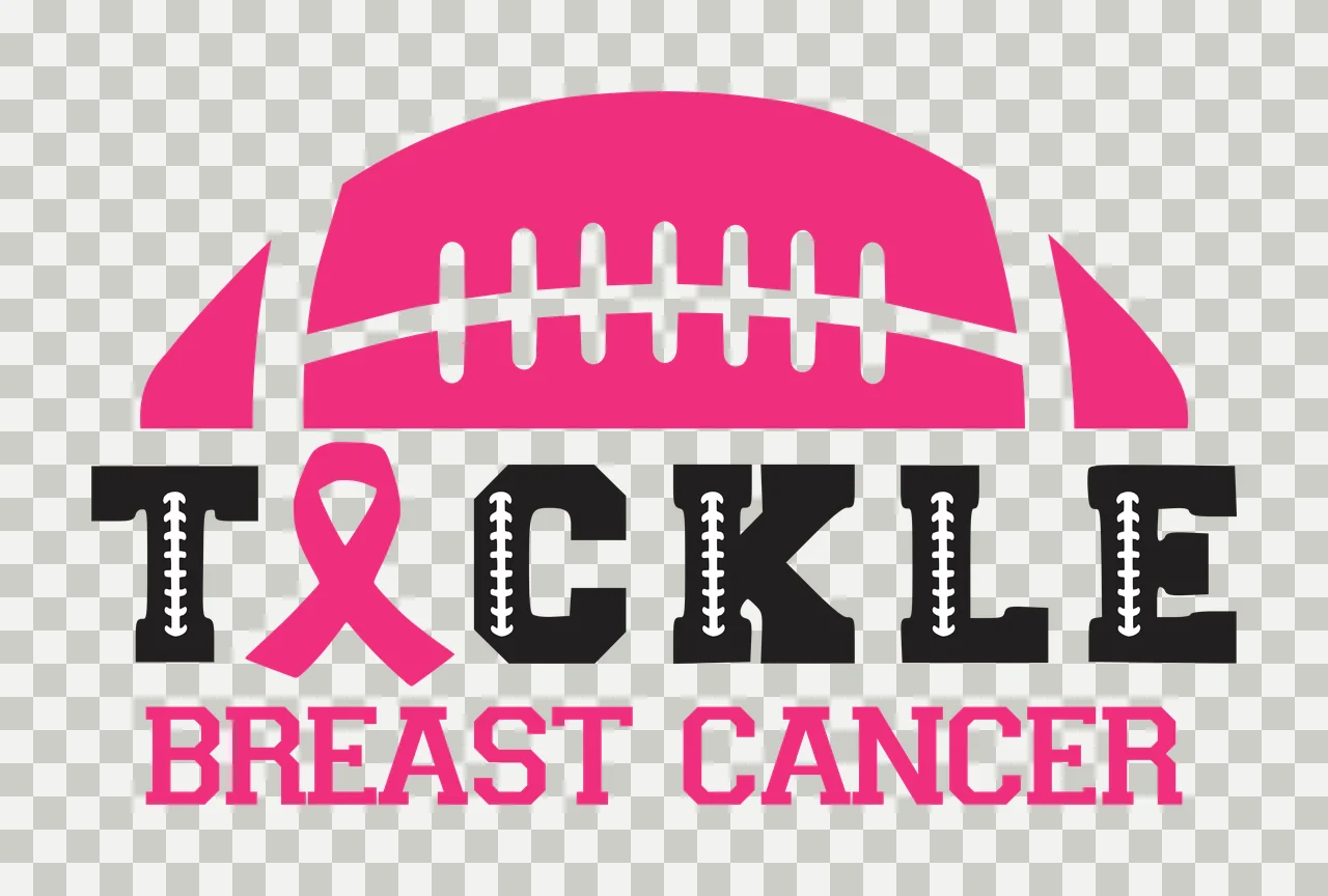 Tackle Breast Cancer Black And White Graphic text football transparency and detail preview thumbnail