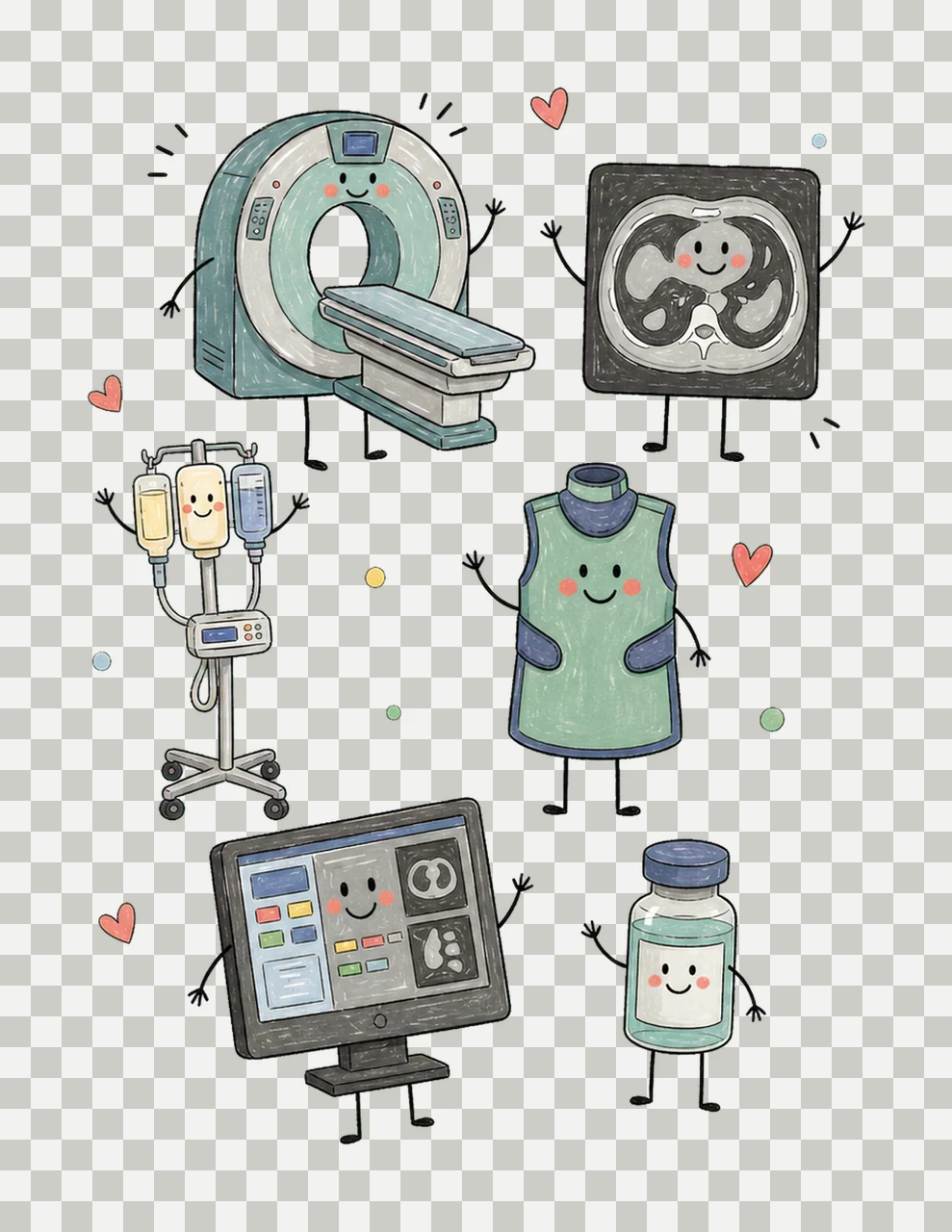 CT Scan Tech Doodle Crew Cute Radiology CAT Variation A transparency and detail preview thumbnail