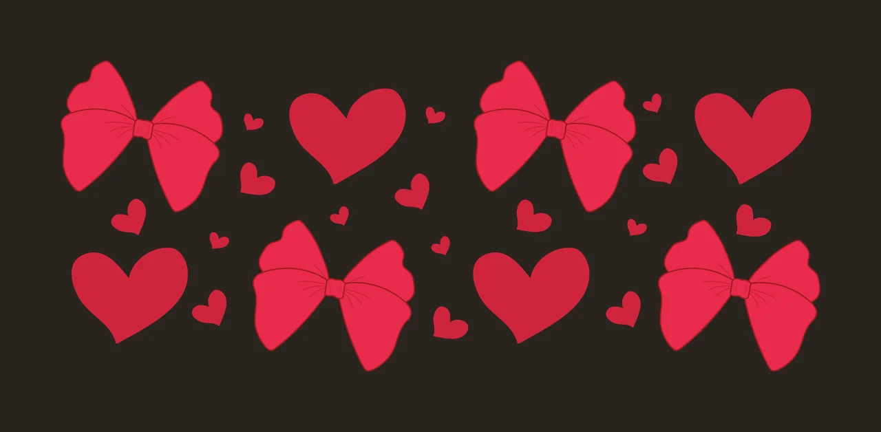 Bow Can Glass Wrap Bows And Hearts Simple floating minimalist graphic contrast preview thumbnail