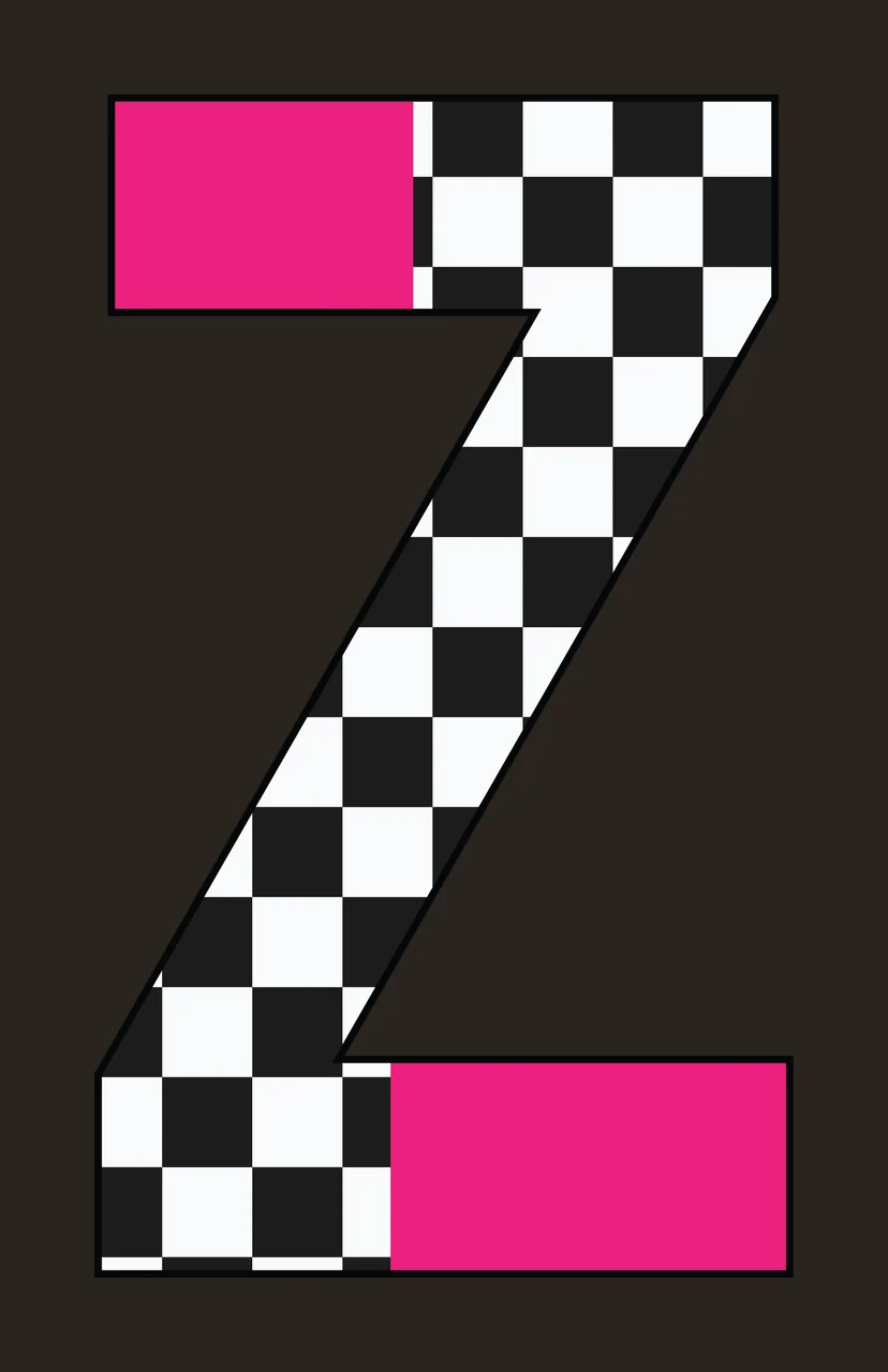 Can Glass Wrap Z Letter Checkered Pattern contrast preview thumbnail
