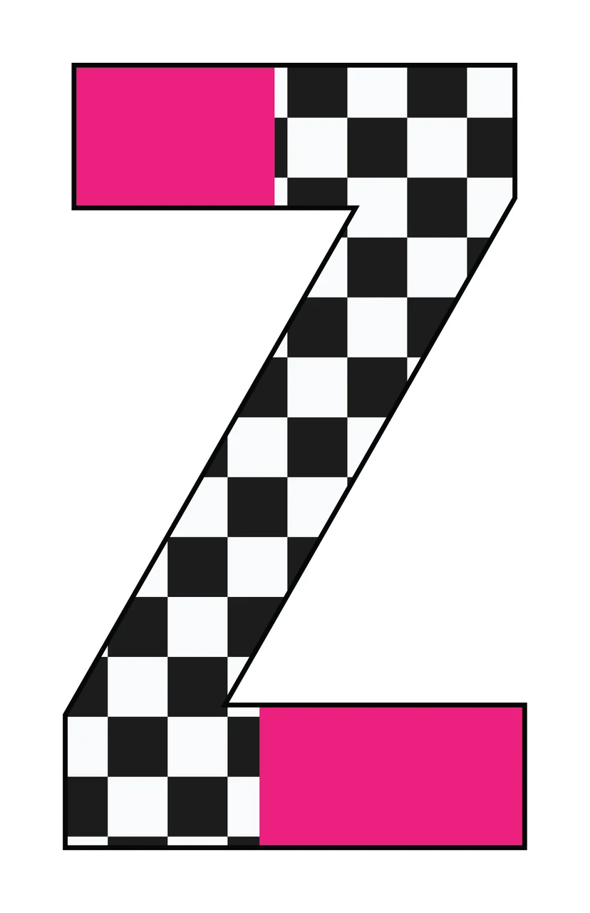 Can Glass Wrap Z Letter Checkered Pattern