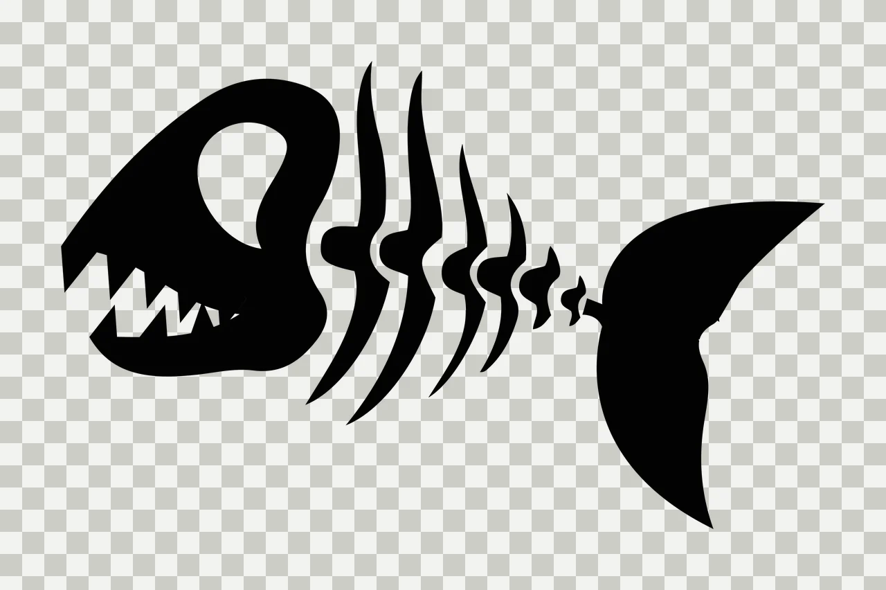 Bones Graphic Silhouette Of A Fish Skeletal Remains skeleton transparency and detail preview thumbnail