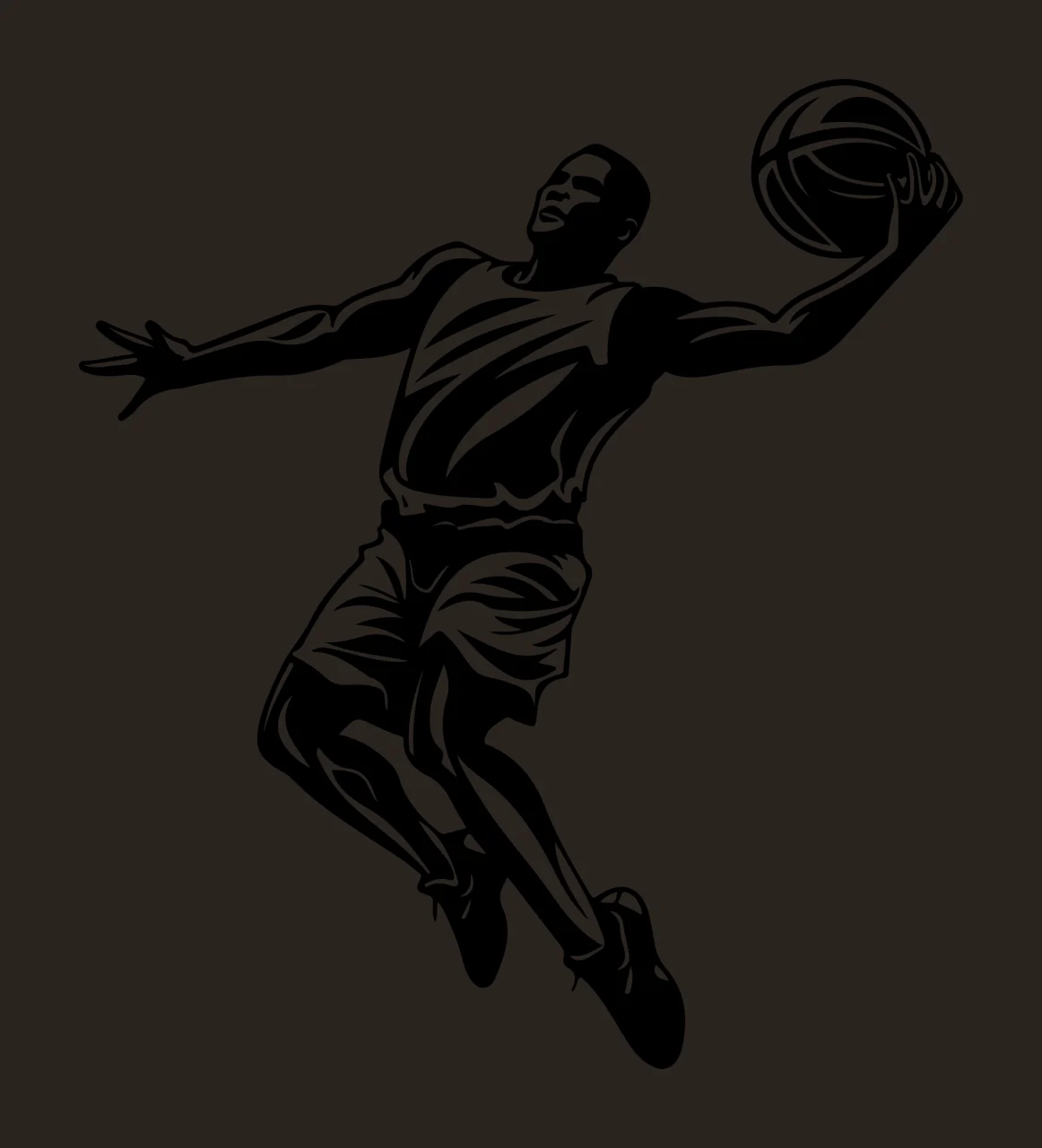 Player Basketball Jumping With Ball jersey shorts shoes stenciled contrast preview thumbnail