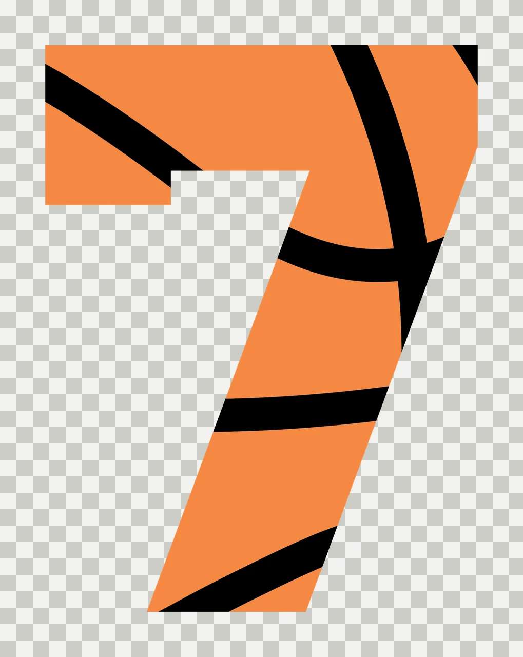 Can Glass Wrap Number Seven Orange Basketball Texture transparency and detail preview thumbnail