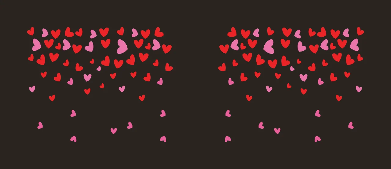 Heart Can Glass Wrap Scattered Shapes Descending Border falling contrast preview thumbnail