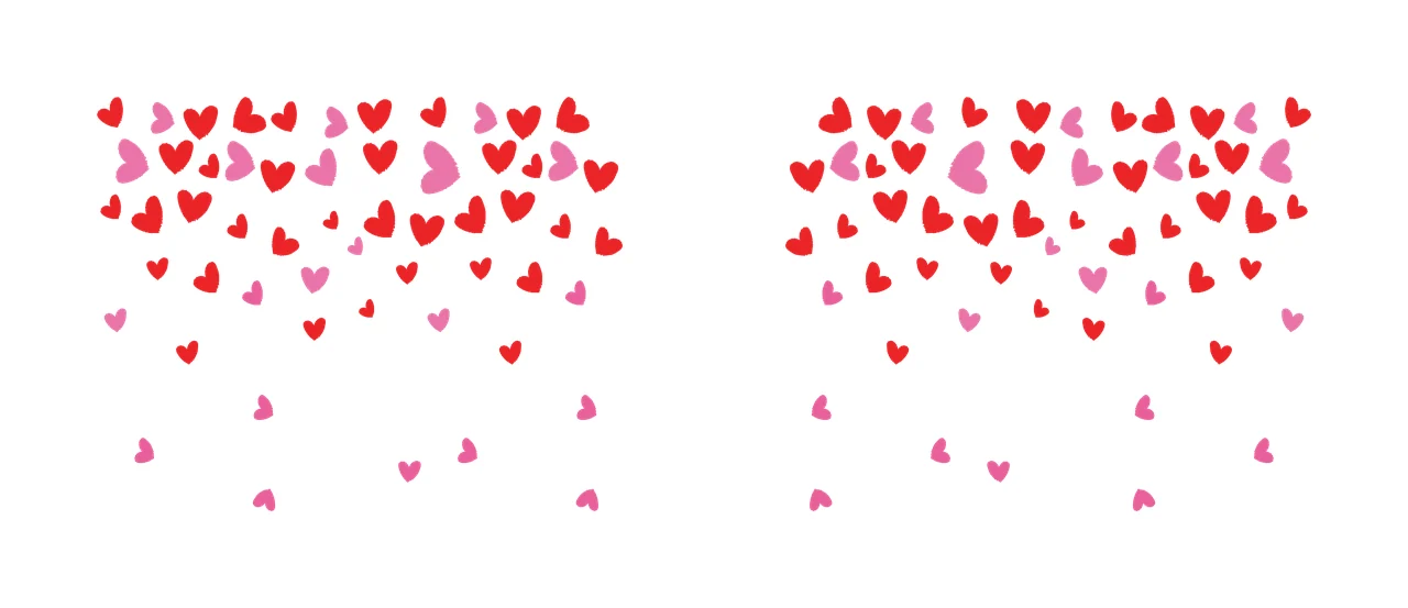 Heart Can Glass Wrap Scattered Shapes Descending Border falling