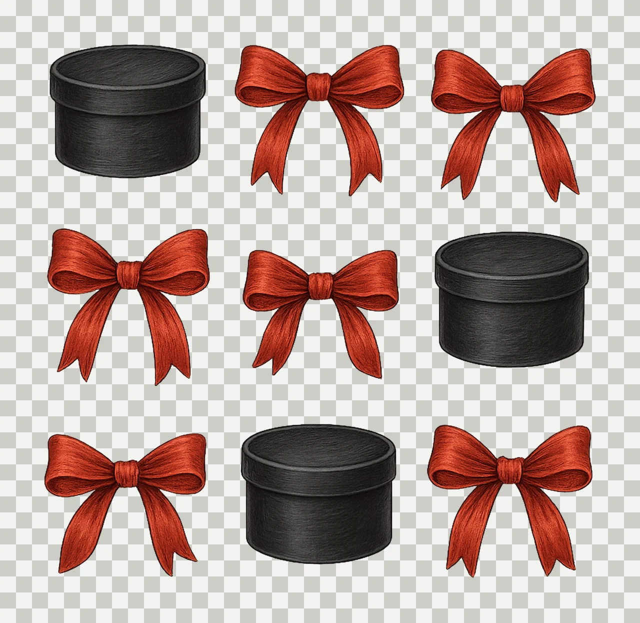 Coquette Hockey Ice Hockey Mom Design Custom Puck Bows Red transparency and detail preview thumbnail
