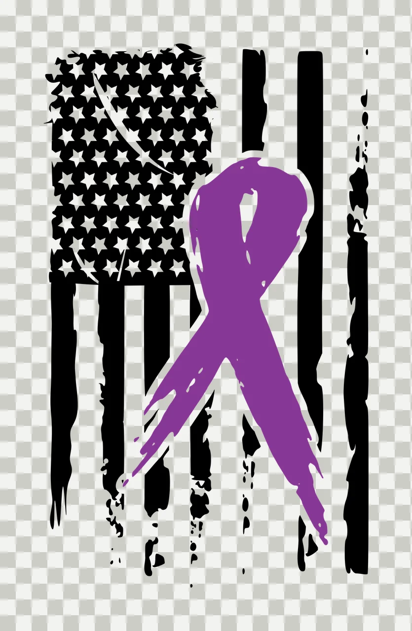Awareness Distressed Flag Graphic With Ribbon incorporating transparency and detail preview thumbnail
