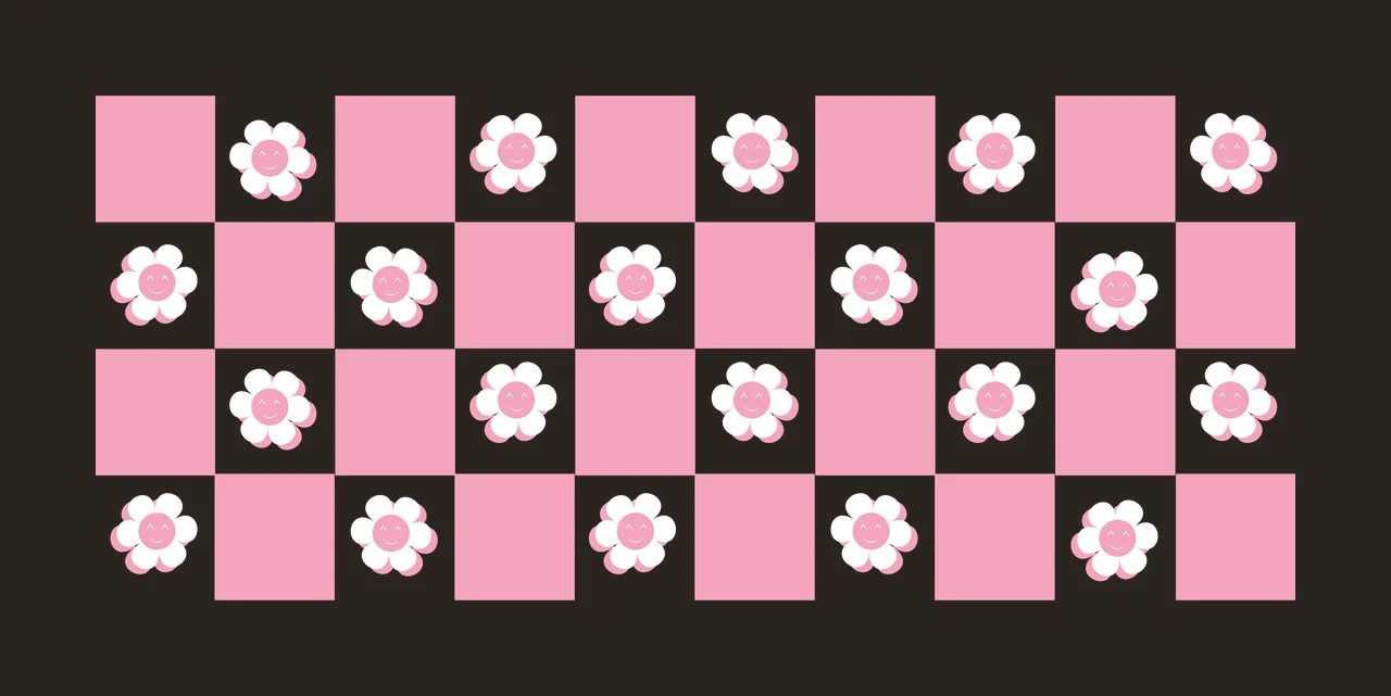 Can Glass Wrap Checkered Pattern With Black Smiling repeating contrast preview thumbnail