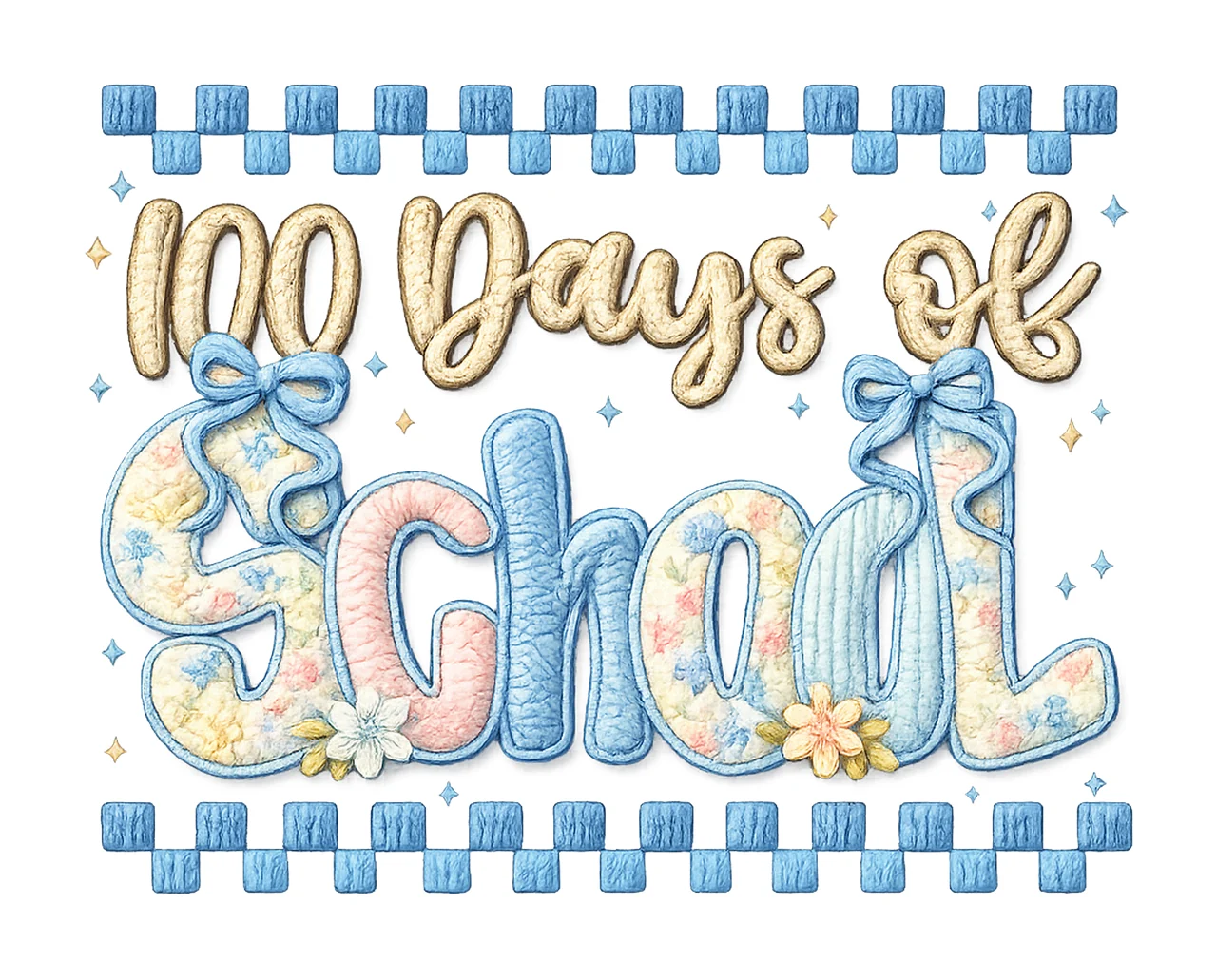 Latch Hook Yarn 100 Days of School Bow Crochet Design