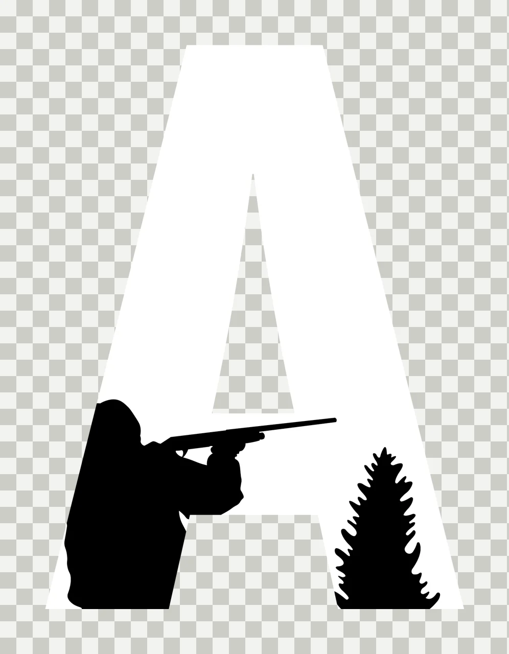 Can Glass Wrap Hunter With Rifle Silhouette transparency and detail preview thumbnail